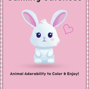 White bunny with pink ears against a pink background